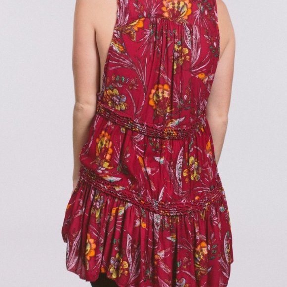 Free People Purple Haze Floral Top In Raspberry - Picture 5 of 16